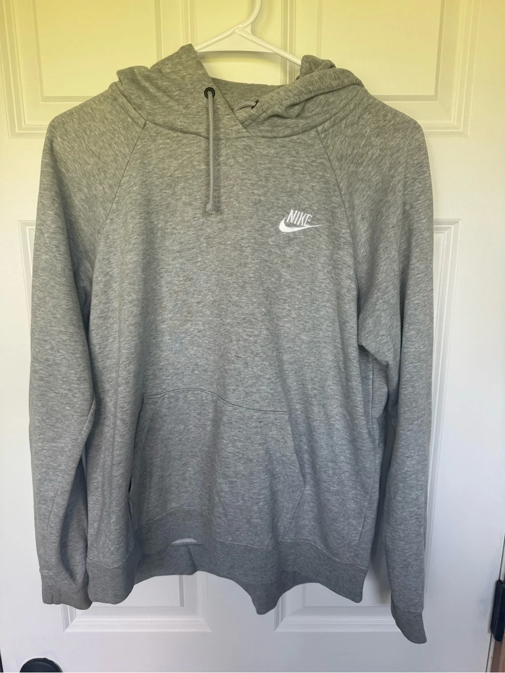 Nike Heather Gray Pullover Hoodie with Small Logo